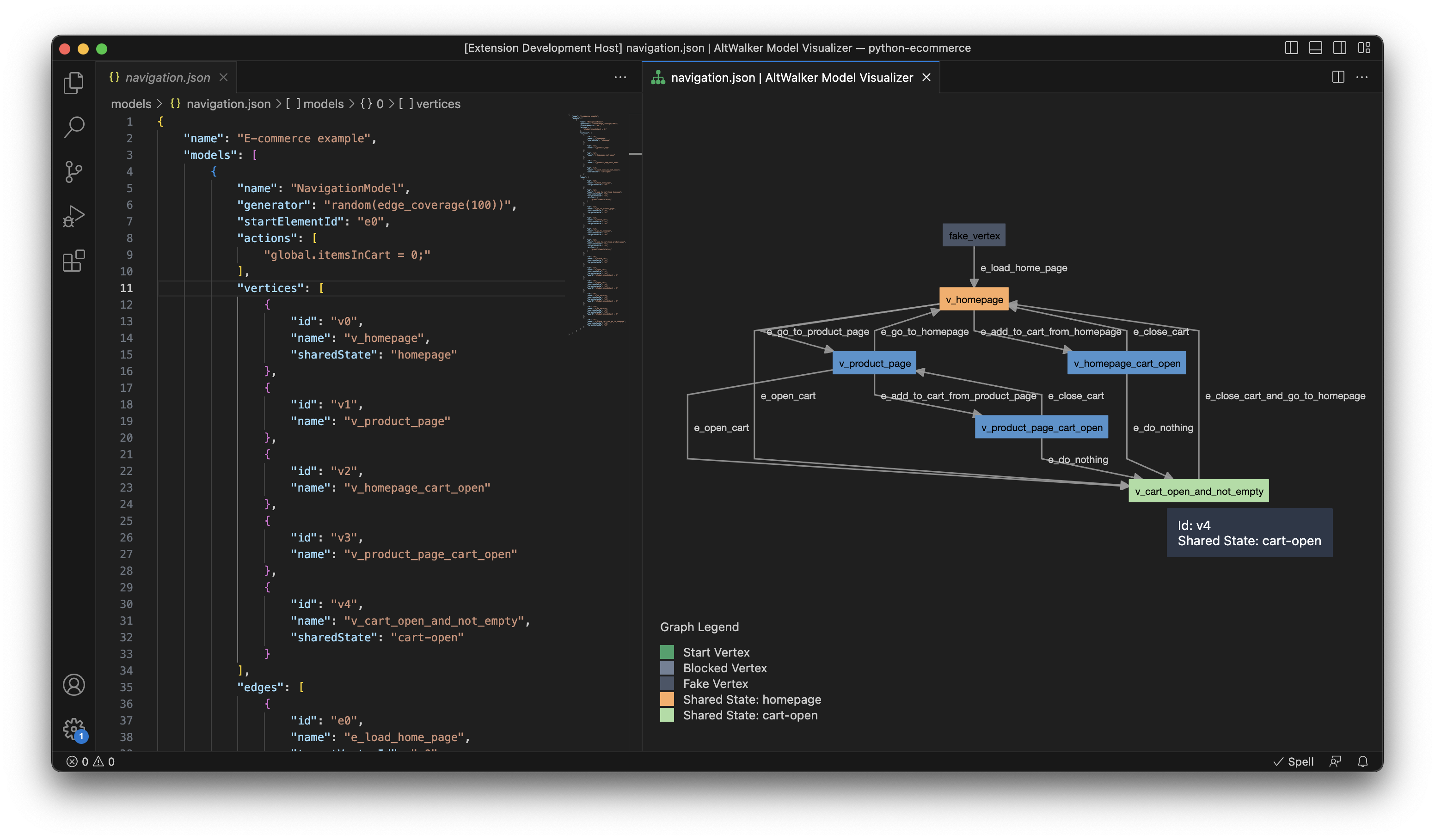 vscode altwalker